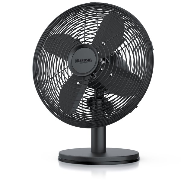 Brandson Tischventilator Design Retro, Ventilator mit 3 Geschwindigkeitsstufen, 80° oszillierend, ca. 40° neigbar, Robustes Vollmetallgehäuse