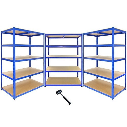 Monster Racking 3 x T-Rax Lagerregal 120cm L x 60cm B - Blau