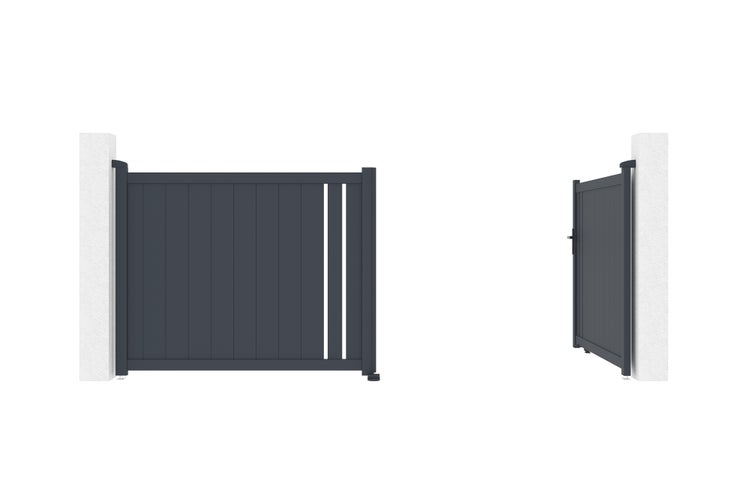 Doppeltor aus Aluminium 3,5m GIONA H.140cm grau