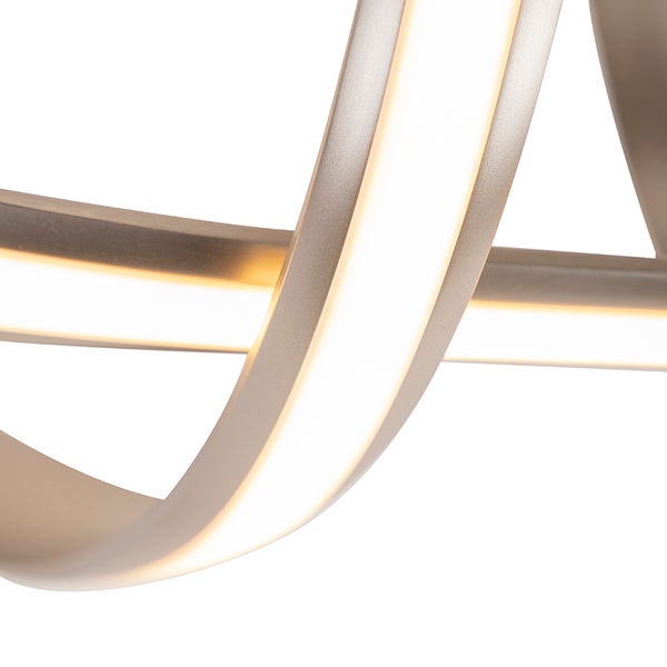 Detailaufnahme einer LED Deckenleuchte mit verschlungenem Design