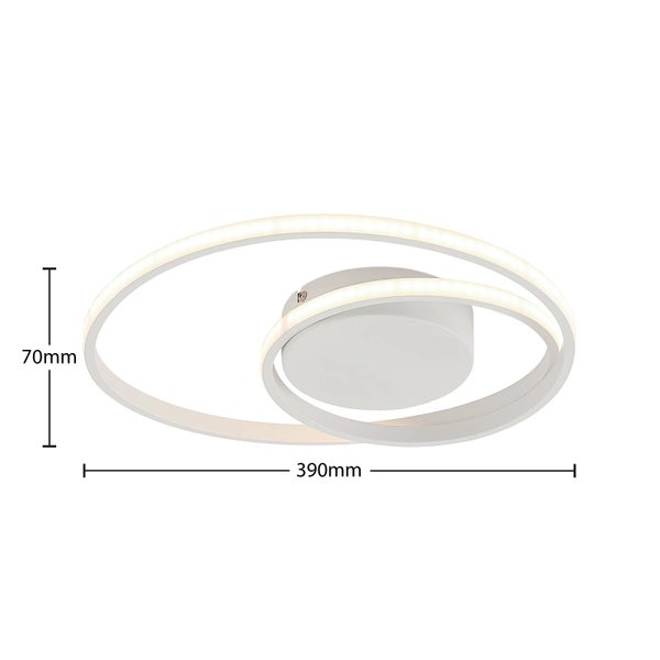 Lindby LED Deckenleuchte Emisua dimmbar mit Leselampe (Modern) in Weiß aus Aluminium (1 flammig, ) - Lampe Deckenlampe Wohnzimmerleuchte