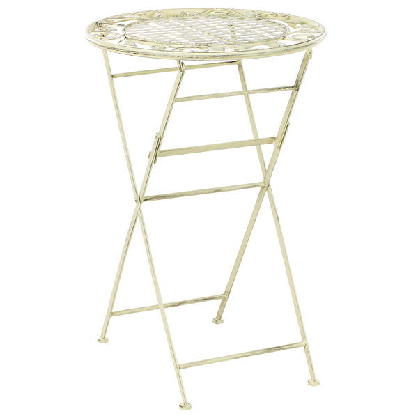 Klappbarer Beistelltisch aus Metall mit rundem Gittermuster
