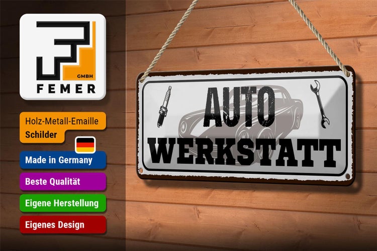 Blechschild Spruch 27x10cm Auto Werkstatt Werkzeug Dekoration