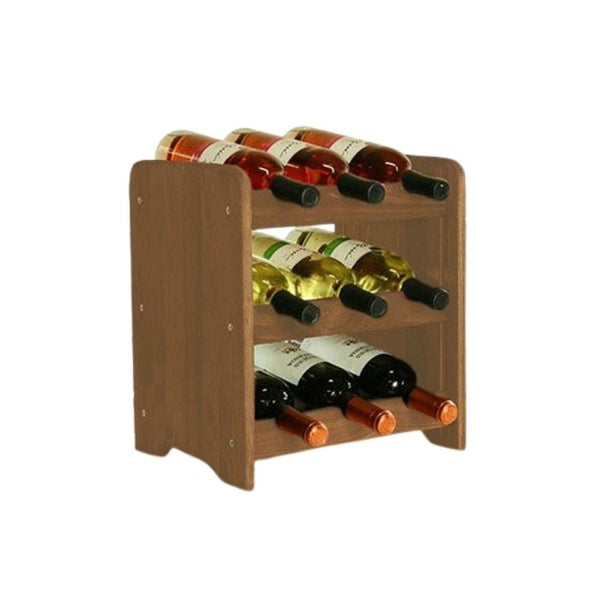 PROREGAL Weinregal Pinotwine C HxBxT 36 x 34,4 x 26,5 cm 9 Flaschen Massives Kiefernholz Braun Geölt