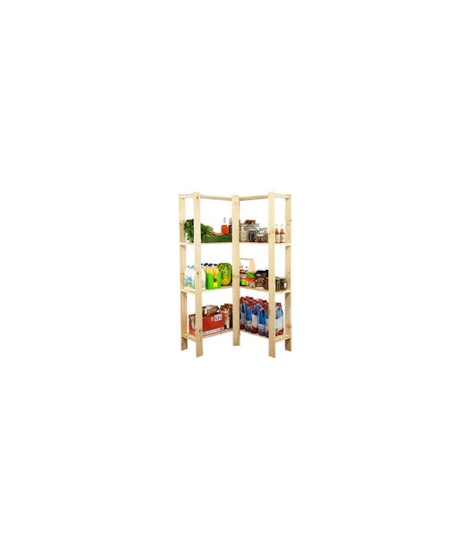 PROREGAL Eckregal Woodland HxBxT 166,4 x 85 x 30 cm Fachlast 120 kg 4 Fachboden Kiefernholz Natur