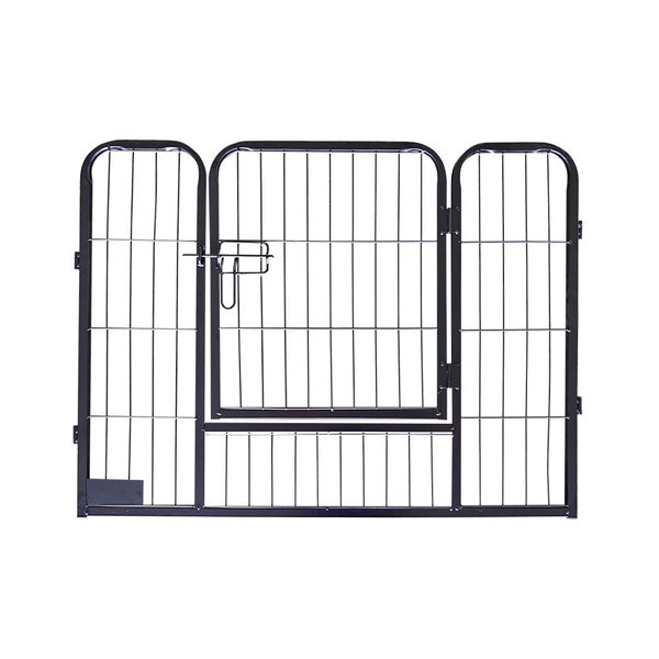 Home Deluxe - Welpenauslauf BARKI - 80 x 60 cm, 16-Teilig, Farbe: Schwarz, inkl. Türverriegelung, abgerundete Ecken und Kanten I Welpenspielplatz Welpenfreilauf