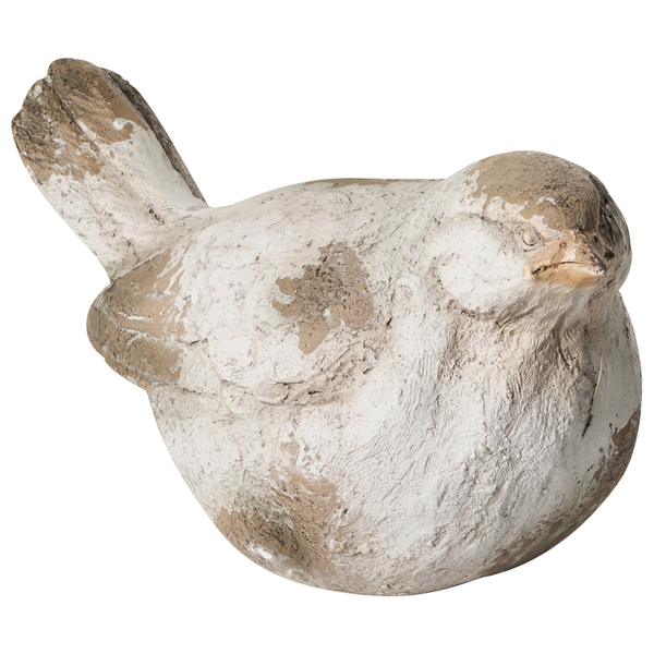 Dekofigur Vogel in Steinoptik mit antiker Oberfläche.