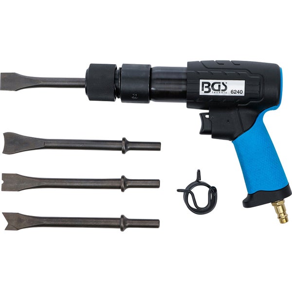 Druckluft-Meißelhammer mit drei Meißeln und Feder