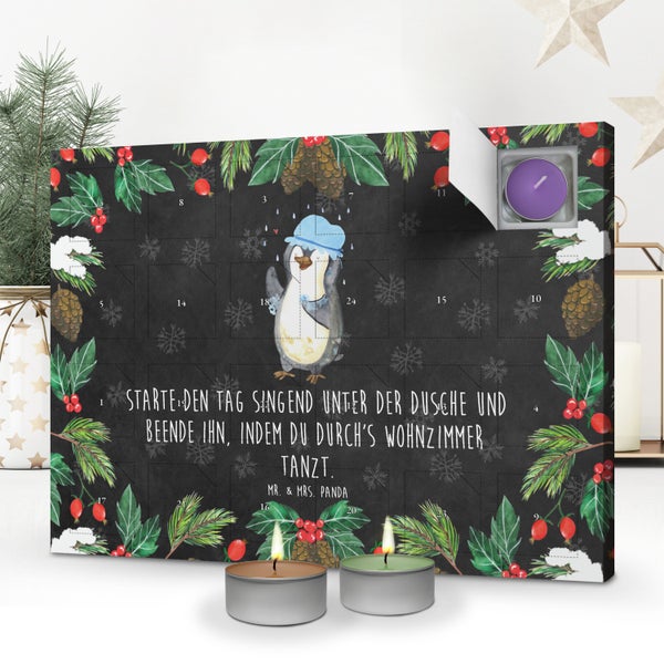Mr. & Mrs. Panda Duftkerzen Adventskalender Pinguin Duschen - Schwarz