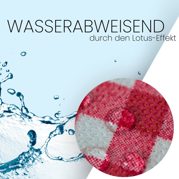 Sensalux Tischdeckenrolle 25m lang aus stoffähnlichem Vlies, 1,18 m x 25 m Karomuster, Weiß-Rot