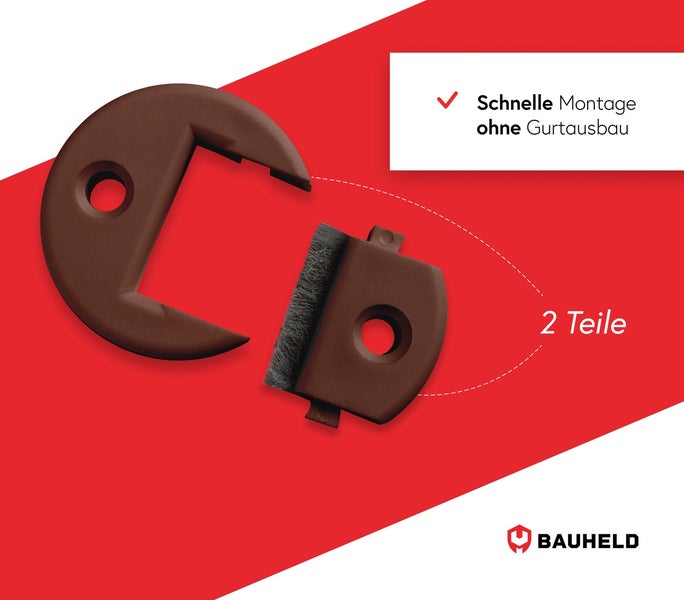 Rollladengurtführung in zwei Teilen für schnelle Montage