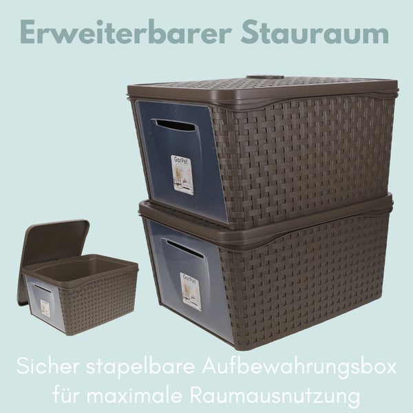 Stapelbare Aufbewahrungsboxen für mehr Stauraum