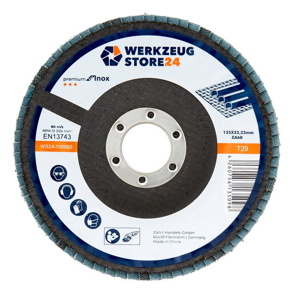 Schleifmopteller, Durchmesser 125 Millimeter, Körnung ZA60