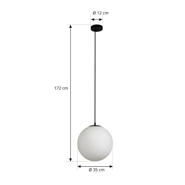 Lucande Pendelleuchte Kestralia (Modern) in Weiß aus Glas (1 flammig, E27) - Hängelampe Esstischlampe Hängeleuchte Wohnzimmerleuchte