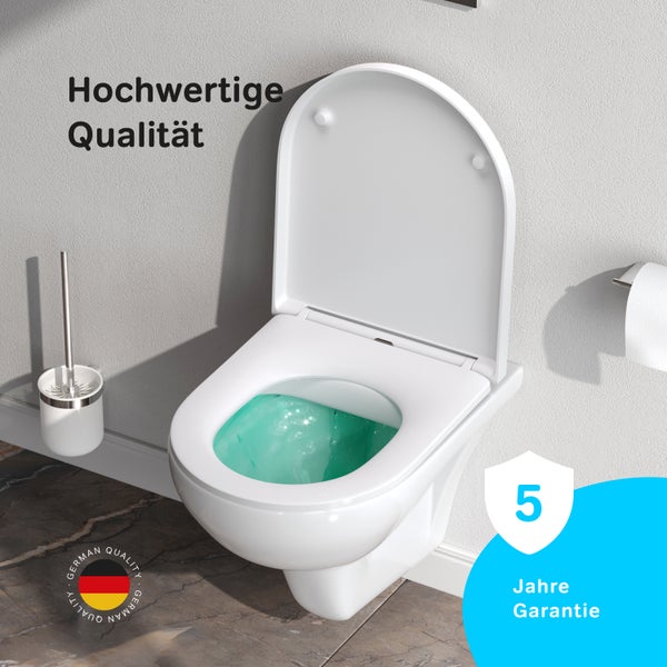 AM.PM Wand-WC  Tiefspüler ohne Spülrand weiß glänzend mit WC-Sitz CTA1700SC Hit