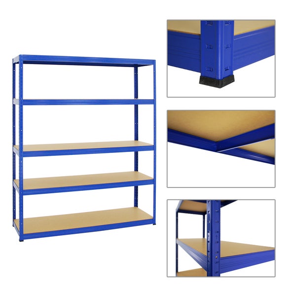 PROREGAL Mega Deal 4x Schwerlastregal Giant Elephant HxBxT 180 x 150 x 45 cm Fachlast 200 kg Blau
