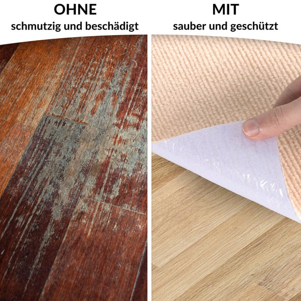 Bodenschutzmatte NEMESIS selbsthaftend für Hartboden Creme Größe: 120x200cm