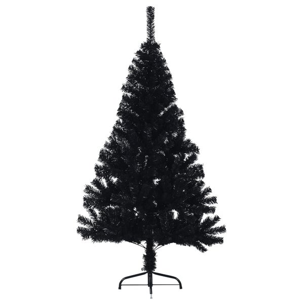Künstlicher Halb-Weihnachtsbaum mit Ständer Schwarz 120 cm PVC