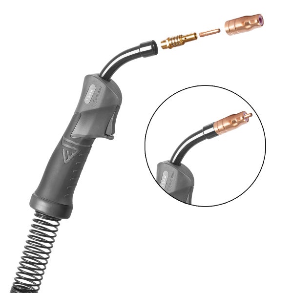 Stahlwerk Schweißbrenner Verschleißteil Set mit einer Gasdüse, zwei Brennerdüsen und zwanzig Schweißdrähten