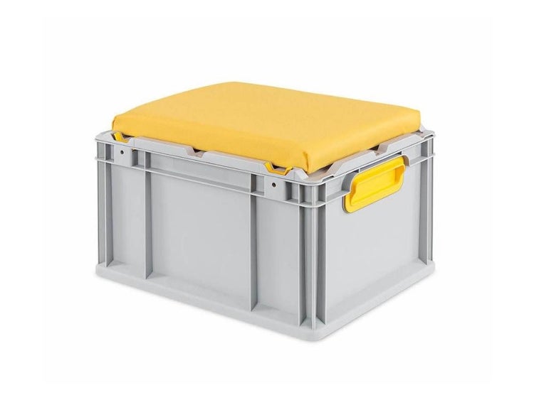 PROREGAL SparSet 6 x Eurobox NextGen Seat Box Gelb HxBxT 26,5 x 30 x 40 cm 20 Liter Griffe Geschlossen Eurobehälter Sitzbox Transportbox