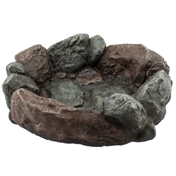 Wasserschale für Reptilien in Steinoptik aus Kunstharz für Terrarien.