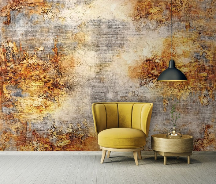 Fototapete Gold Beton Wohnzimmer Vlies Tapete 350x250 cm