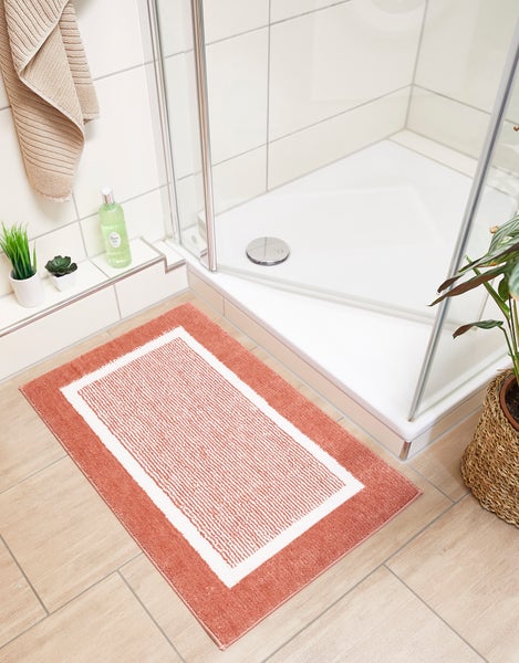 Badematten Set Maui bestehend aus zwei Badematten 40 x 60 cm und 50 x 80 cm in Rostrot