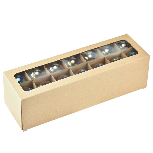 Dekorative Glasmurmeln im Karton