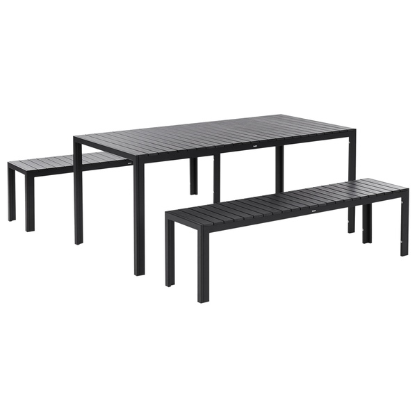 Gartenmöbel Set mit Bänken 6-Sitzer NARDO Schwarz