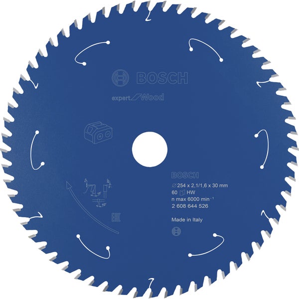 Bosch Kreissägeblatt Expert for Wood für Akku-Tischkreissägen 254 x 2,1 x 30 mm 60 - 2608644526