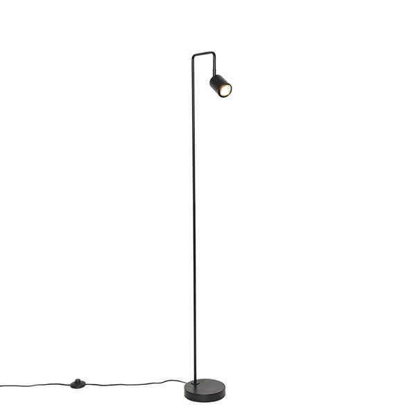 QAZQA - Moderne Stehleuchte I Stehlampe I Standleuchte I Lampe I Leuchte schwarz verstellbar - Java I Wohnzimmer I Schlafzimmer - Stahl Länglich - LED geeignet GU10