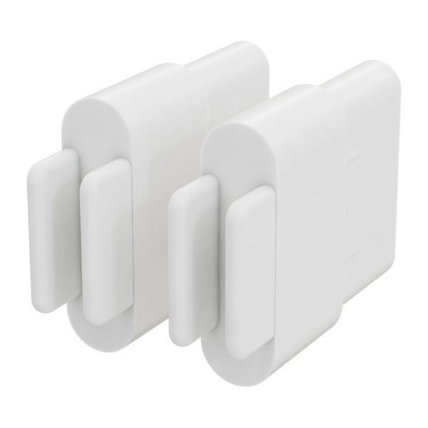 Zwei weiße Heizkörperbefestigungen