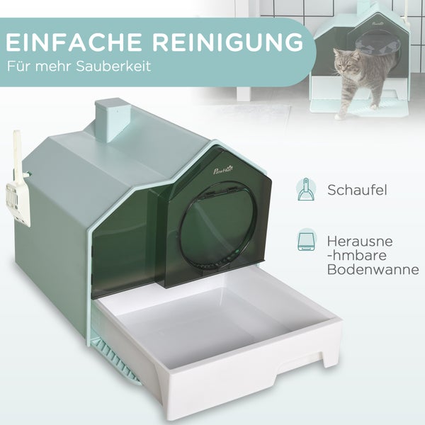 PawHut Katzentoilette, 47L x 45B x 42H cm, Kunststoff, ABS, Hellblau