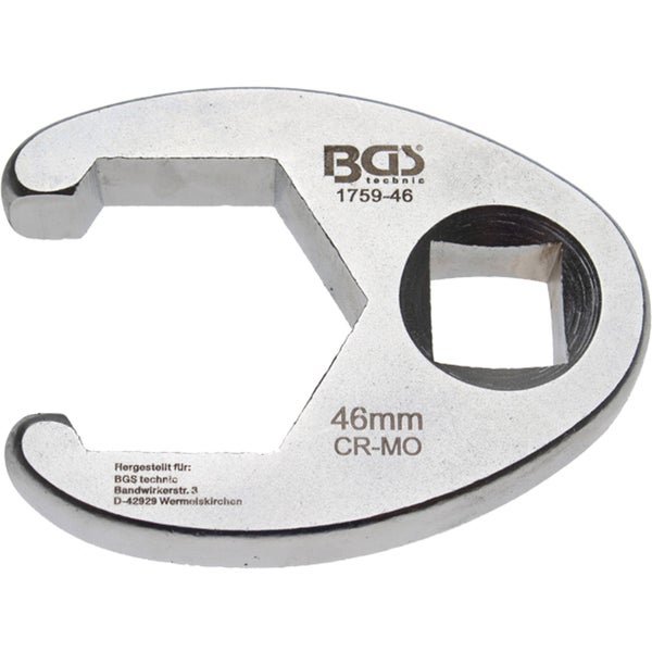 Technische Zeichnung eines Schraubenschlüssels mit Maßangaben