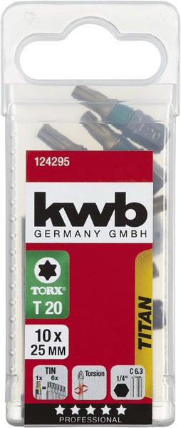 kwb Titan Bits  10er Torx T 20 Bit-Set 25 mm, Schraubendreher Bits (magnetisch, universell)
