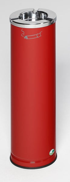 PROREGAL Robuster Ascher Mit Poliertem Aschereinsatz 0,2 Liter HxBxT 66 x 20 x 20 cm Verzinkter Stahl Rot