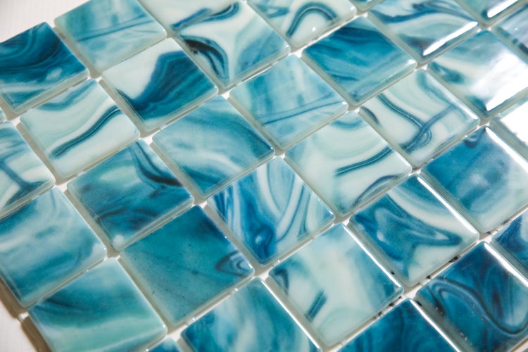 Mosaikfliesen, quadratisch, aus Glas