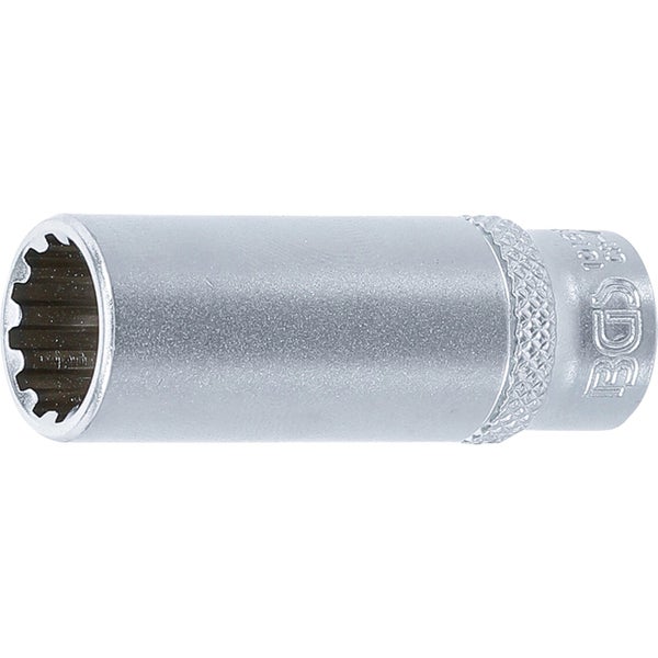 BGS Steckschlüssel-Einsatz Gear Lock tief Antrieb Innenvierkant 6,3 mm (1/4) SW 12 mm - 10162