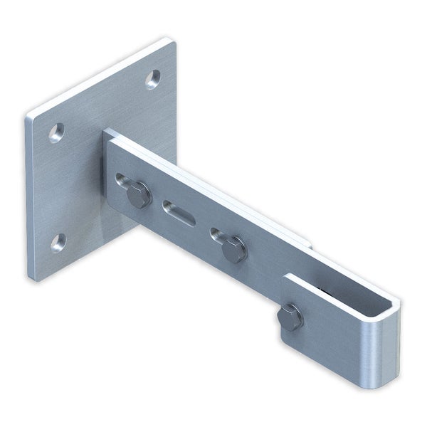 Metallpfostenhalterung zur Befestigung an einem Pfosten