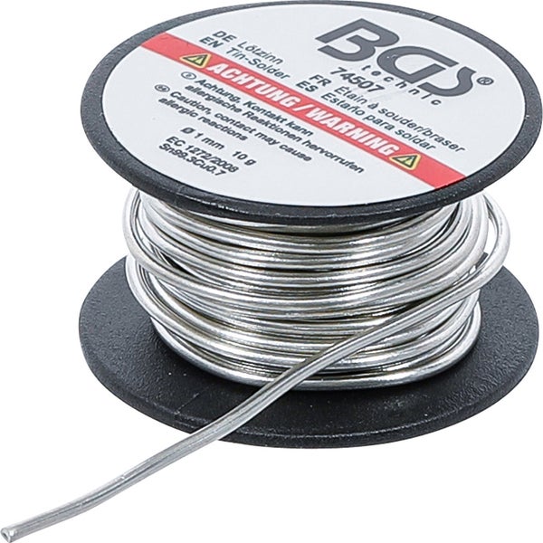 BGS Technic Lötzinnrolle mit 1 Millimeter Durchmesser und 10 Gramm Gewicht