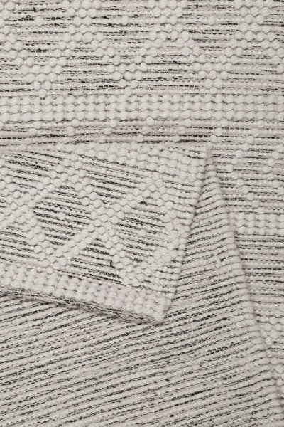Esprit Teppich handgewebt Weiß Hellgrau aus Wolle Lia 160x230 cm