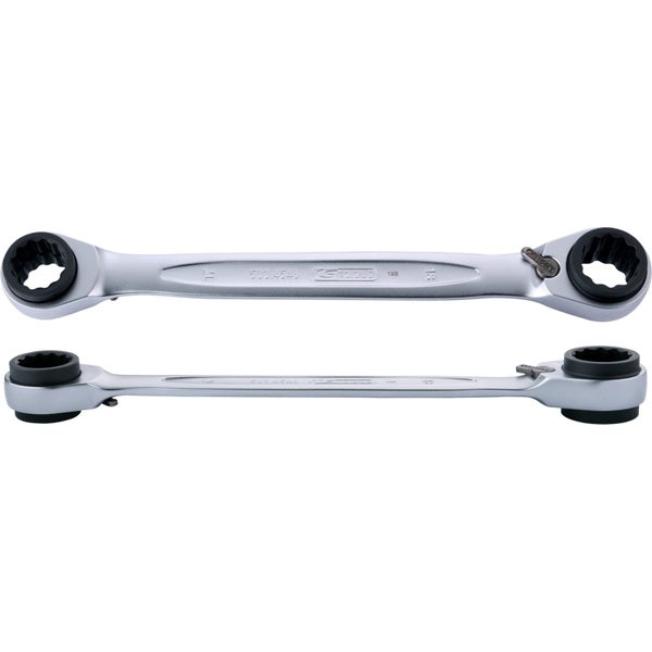 Doppelringratschenschlüssel in zwei Ansichten