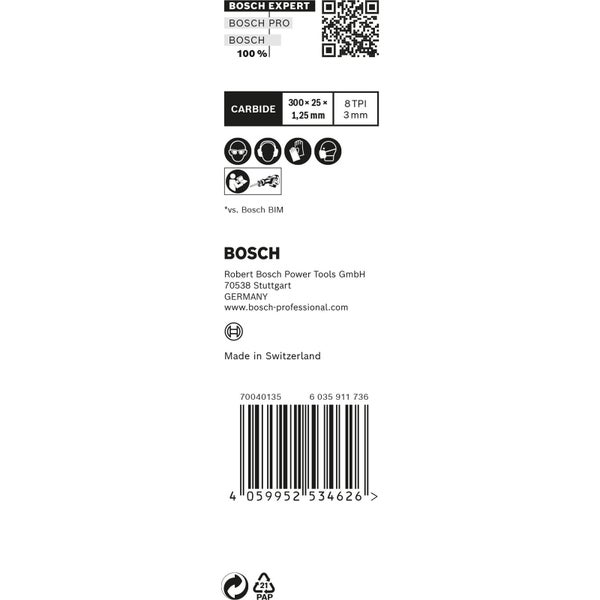Bosch 10x Expert Thick Tough Metal S 1255 CHC Säbelsägeblatt - 2608900372