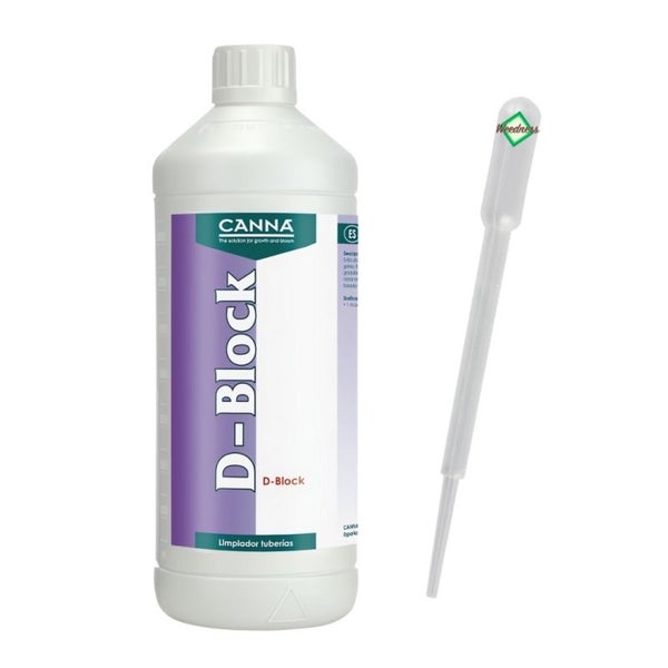 Canna D-Block 1L – Reinigung für Tropfsysteme & Schläuche – Biologisch abbaubarer Dünger-Reiniger gegen Salzablagerungen – Für saubere Bewässerungssysteme beim Indoor- & Outdoor-Grow