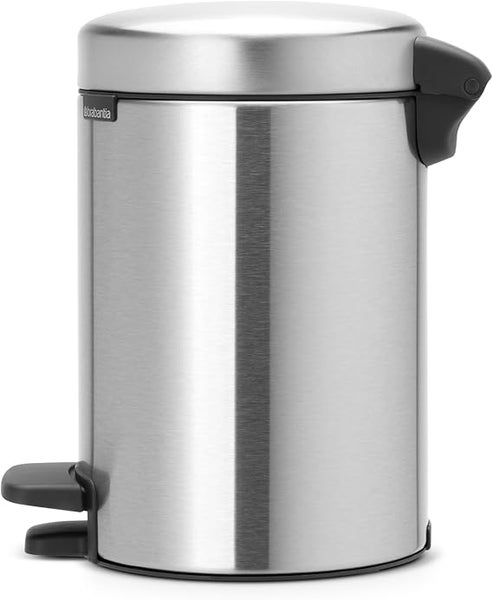 Brabantia Klassischer Tretmülleimer Mit Soft Verschluss 3 Liter HxBxT 26,4 x 16,8 x 23,5 cm Metall Edelstahl Matt