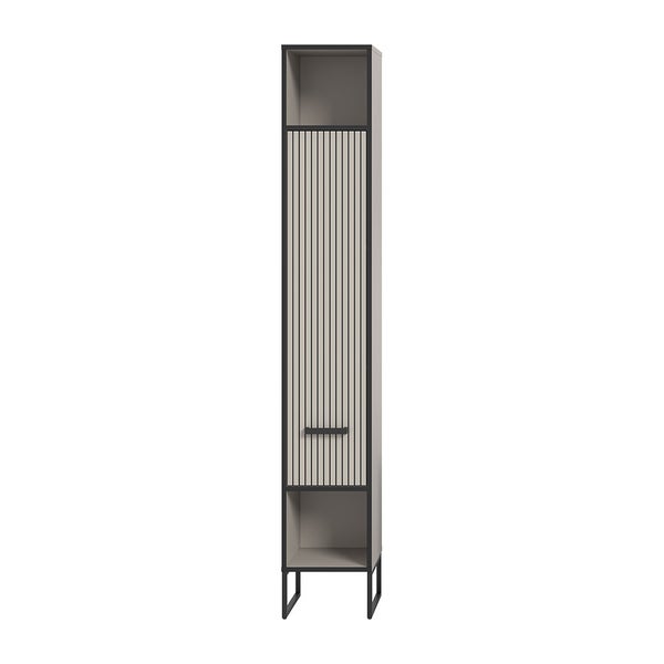 Bagno Hochschrank Bad 1 Tür 2 Fächer hellgrau, cremefarben. 30 X 32 X 192 cm
