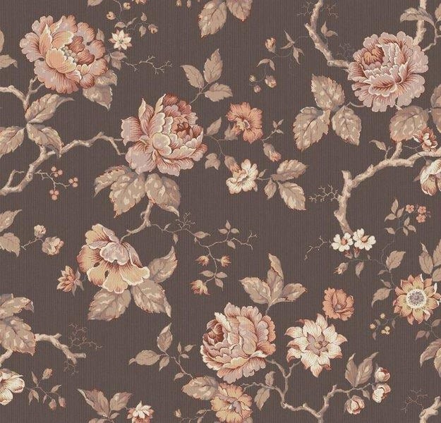 Borastapeter Tapete Blumen Braun - 49 cm x 10.05 m - 660583
