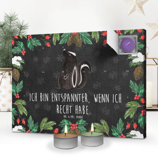 Mr. & Mrs. Panda Duftkerzen Adventskalender Stinktier Sitzen - Schwarz