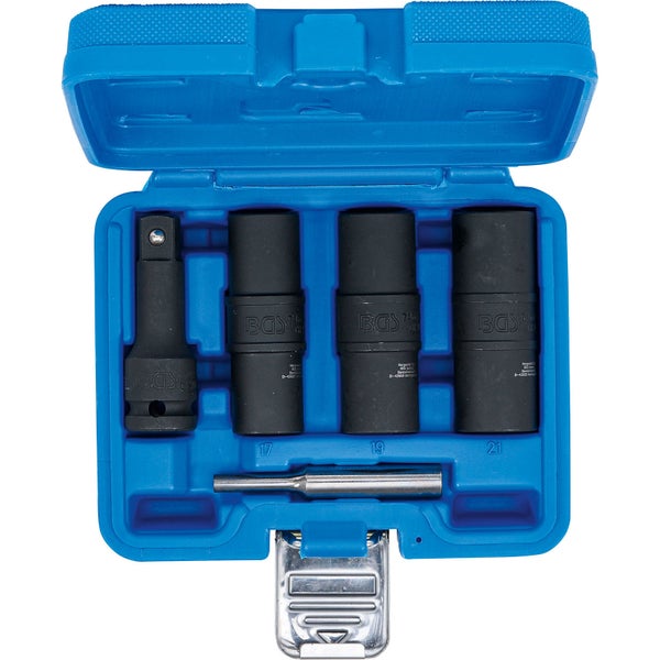 BGS Kraft-Spezial-Steckschlüssel-Wendeeinssatz-Satz Sechskant & Schraubendreher 17 - 19 - 21mm 12.5 mm (1/2) 3tlg. - 7467