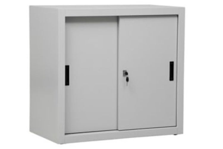 PROREGAL Schiebetürenschrank Ant 2 Ordernhöhen HxBxT 75 x 80 x 45 cm Grau